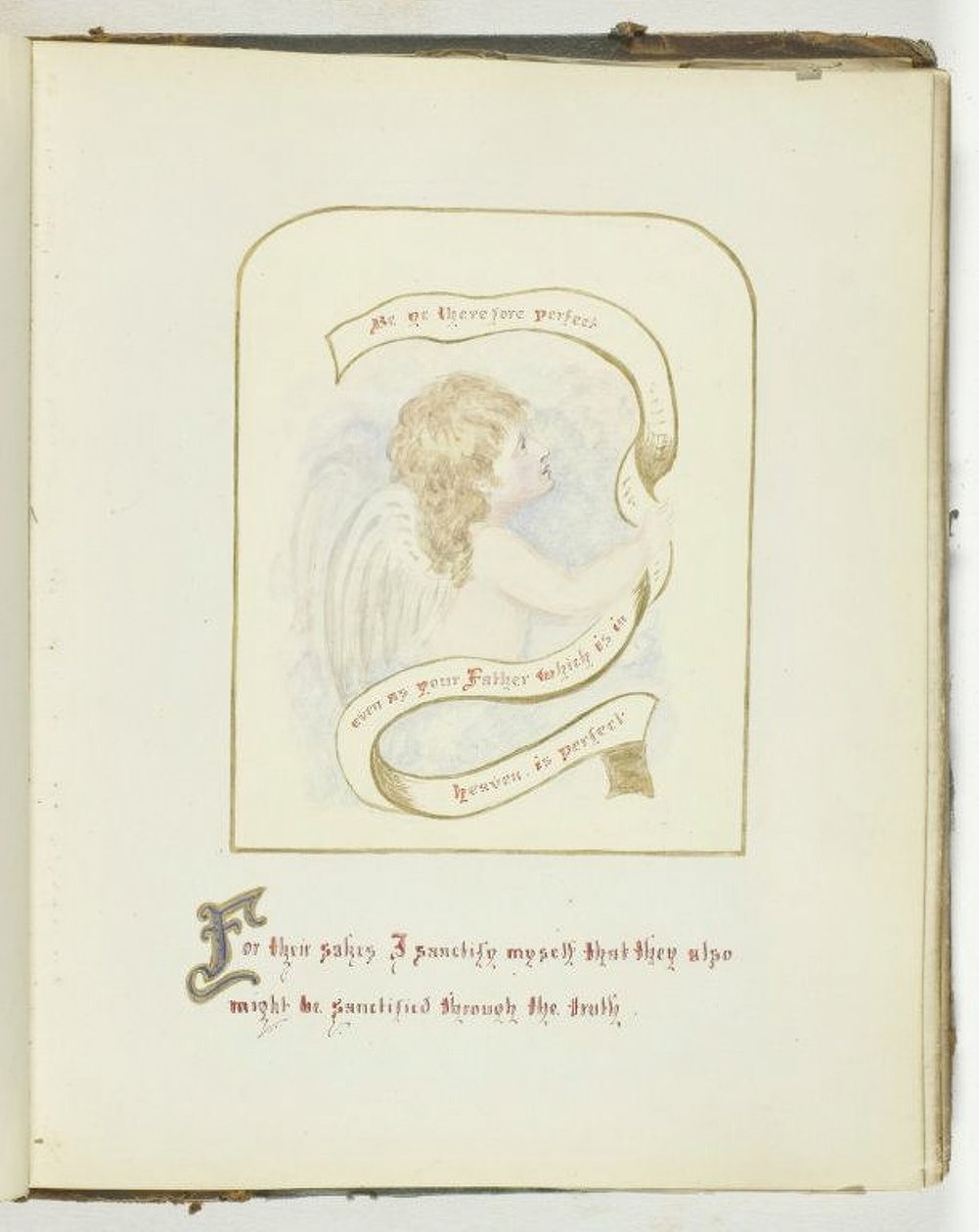 Bez tytułu [cherub z tekstem religijnym], 185568. autorstwa Georgina Cowper