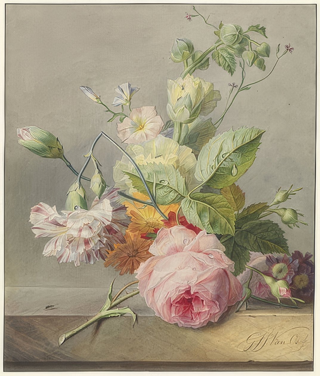 Kwiatowa martwa natura. Około 1800-25 autorstwa Georgius Jacobus Johannes van Os