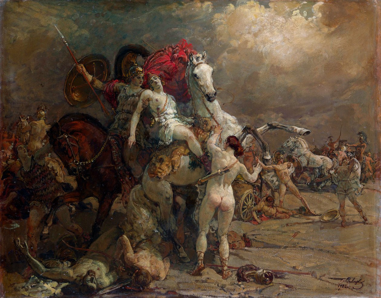 Ranna wojowniczka Camille autorstwa Georgiy Konstantinovich Savitsky