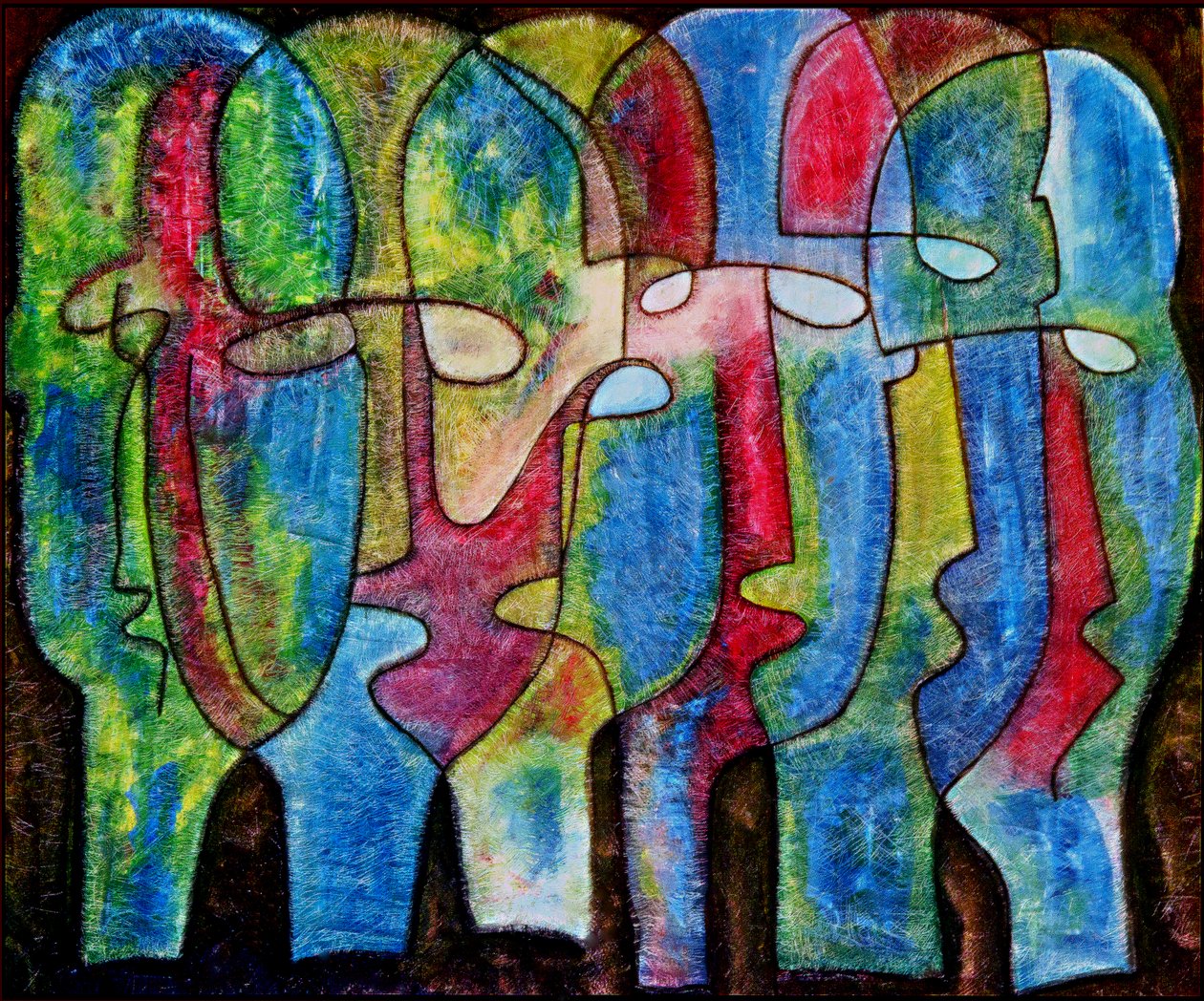 Les Zombis de Fort-Dimanche (Haiti) 2008 (olej na panelu) autorstwa Gerald Bloncourt