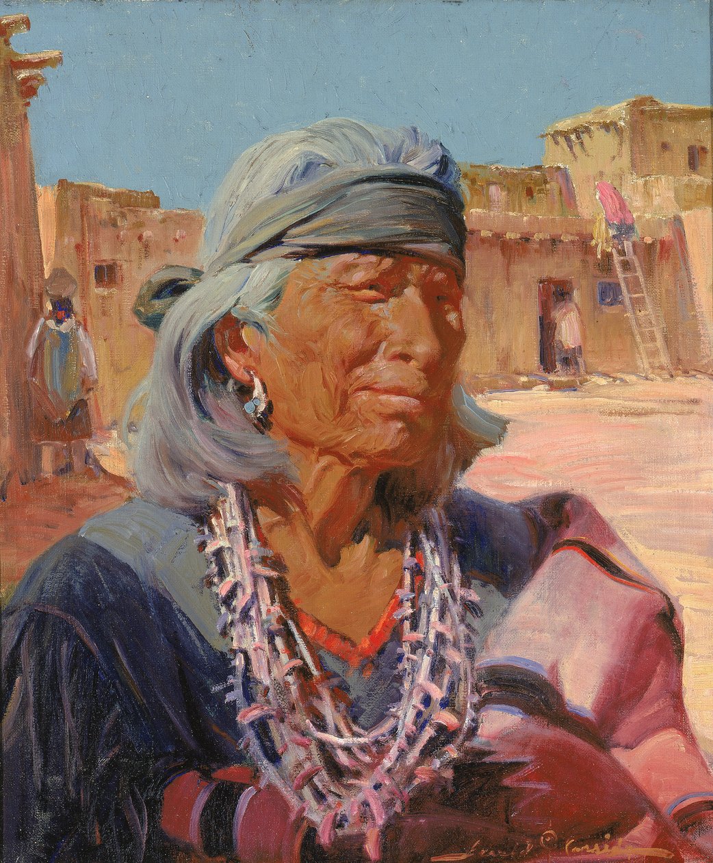 Stary człowiek z Zuni, arcykapłan Cacique, 1924. autorstwa Gerald Cassidy