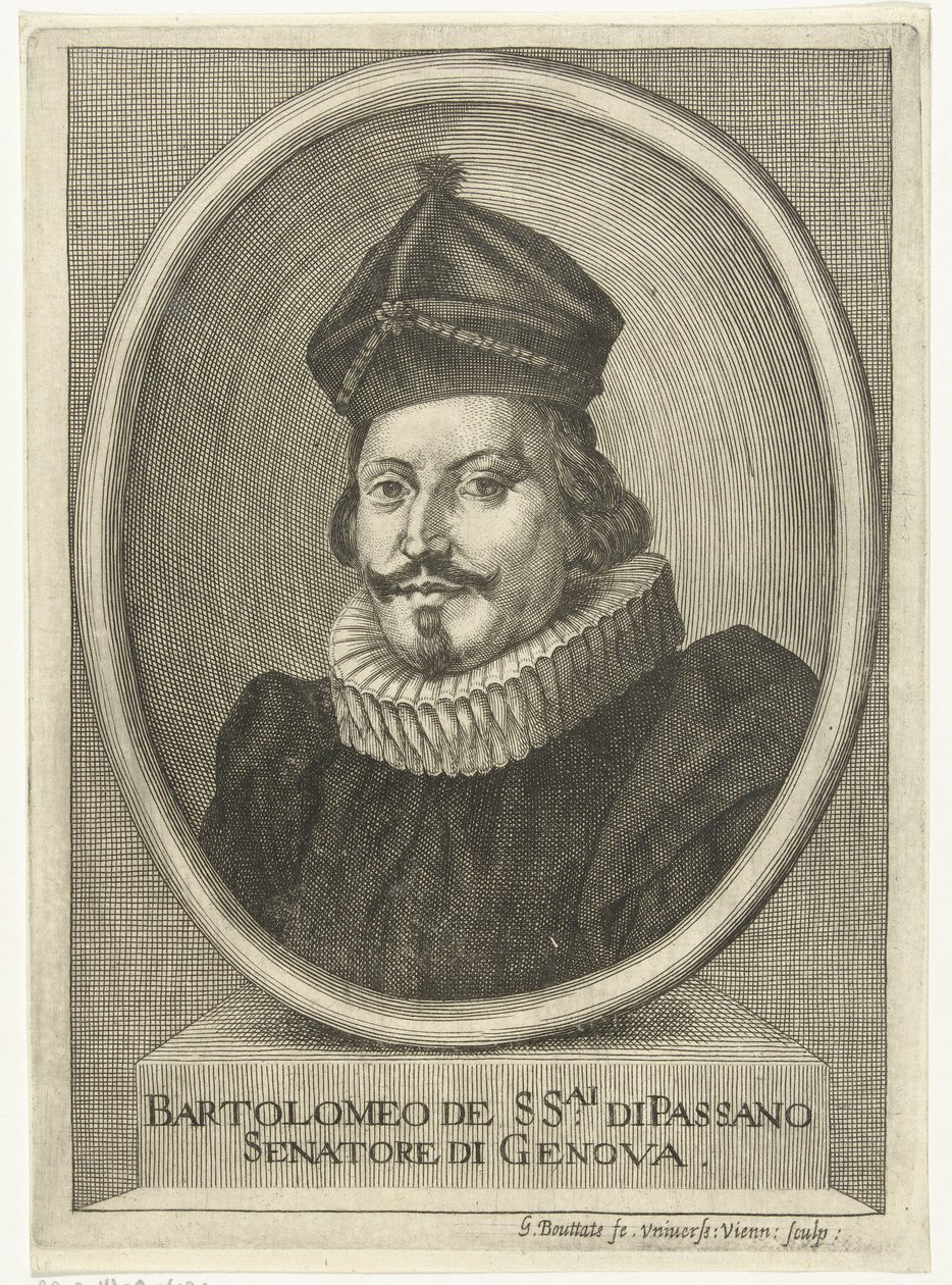 Retrato de Bartolomeo di Passano grabado autorstwa Gerard Bouttats