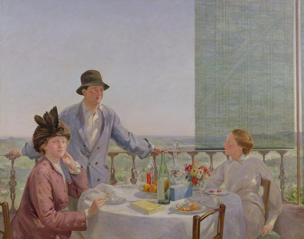 Grupa portretowa z Albertem Rutherstonem (1881-1953) (po obiedzie) 1910 autorstwa Gerard Chowne