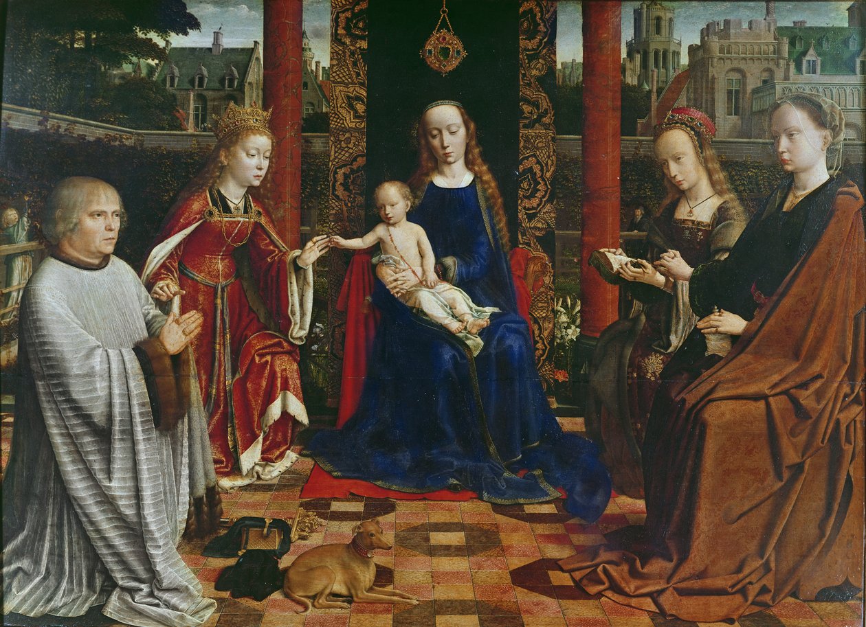 Dziewica z Dzieciątkiem ze Świętymi i Dawcą, 1523 (olej na dębie) autorstwa Gerard David