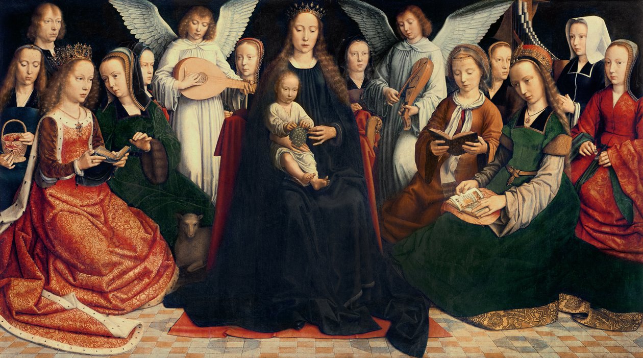 Dziewica i Dzieciątko ze świętymi, ok. 1509 (szczegóły patrz 281594) autorstwa Gerard David