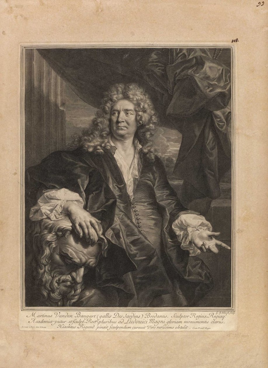 Martinus Vanden Baugart [Martinus Vanden Baugart Gallis Des Jardins Bredanus, Rzeźbiarz Regius] autorstwa Gérard Edelinck