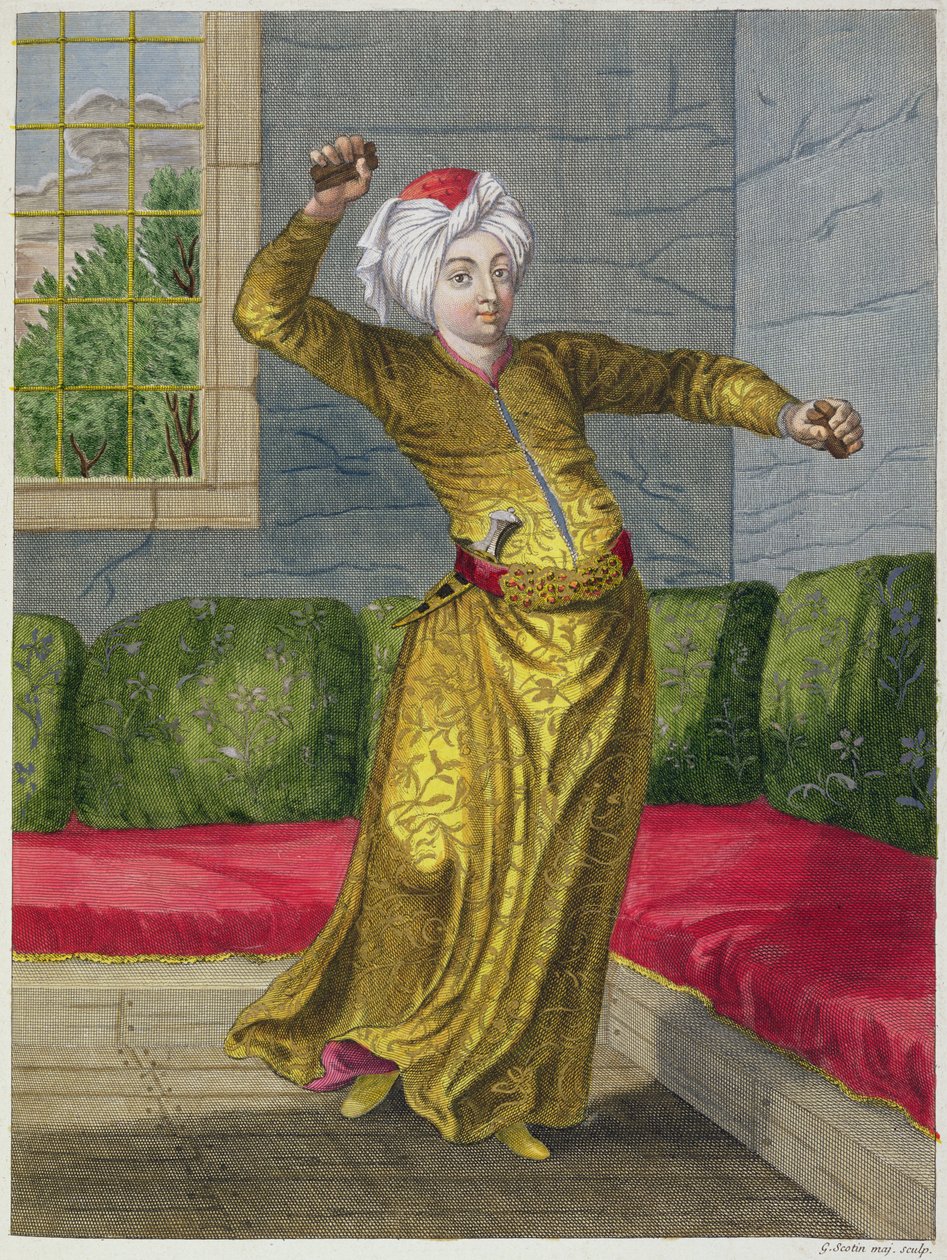 Tchingui, tancerka turecka, XVIII wiek autorstwa Gerard Jean Baptiste Scotin