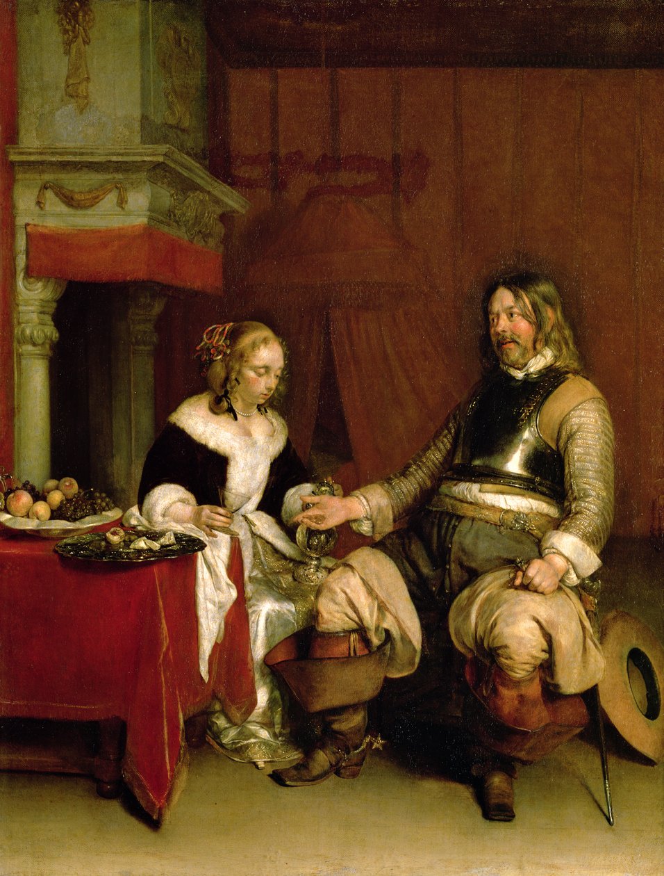 Dżentelmen żołnierz autorstwa Gerard ter Borch