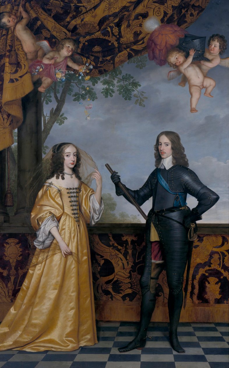 Podwójny portret Wilhelma II (1626-1650), księcia Orańskiego i jego żony Marii Stuart (1631-1660) autorstwa Gerrit van Honthorst
