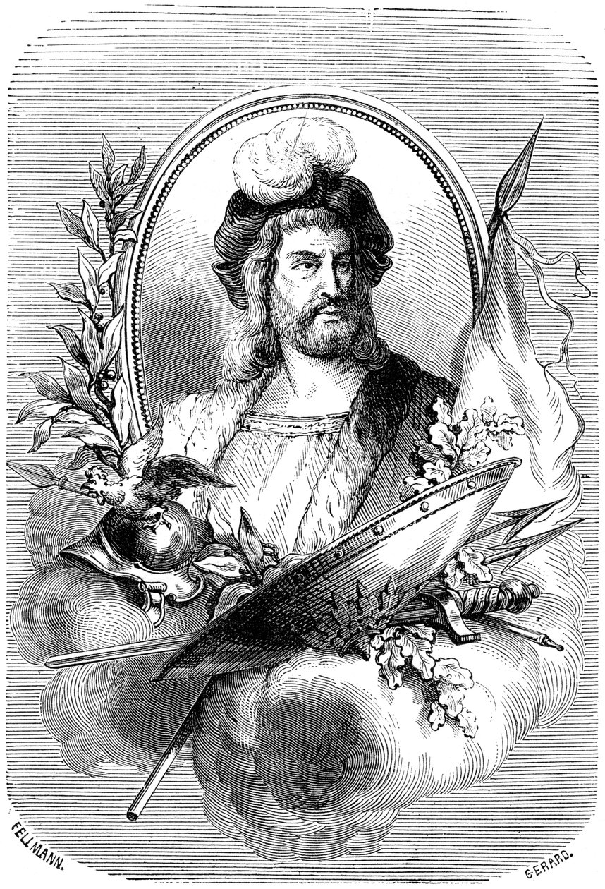 Pierre Terrail de Bayard, francuski żołnierz XVI wieku, 1882-1884. autorstwa Gerard