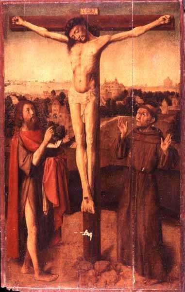 Chrystus na krzyżu między św. Janem a św. Franciszkiem autorstwa Gerard David