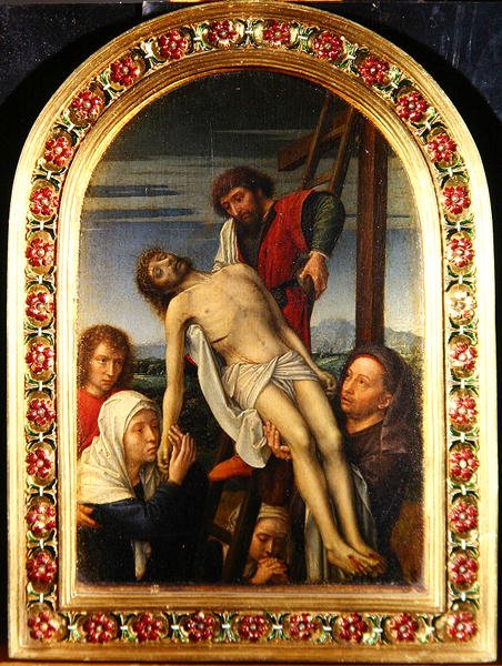 Depozycja, ok. 1500-20 (olej na płycie) autorstwa Gerard David