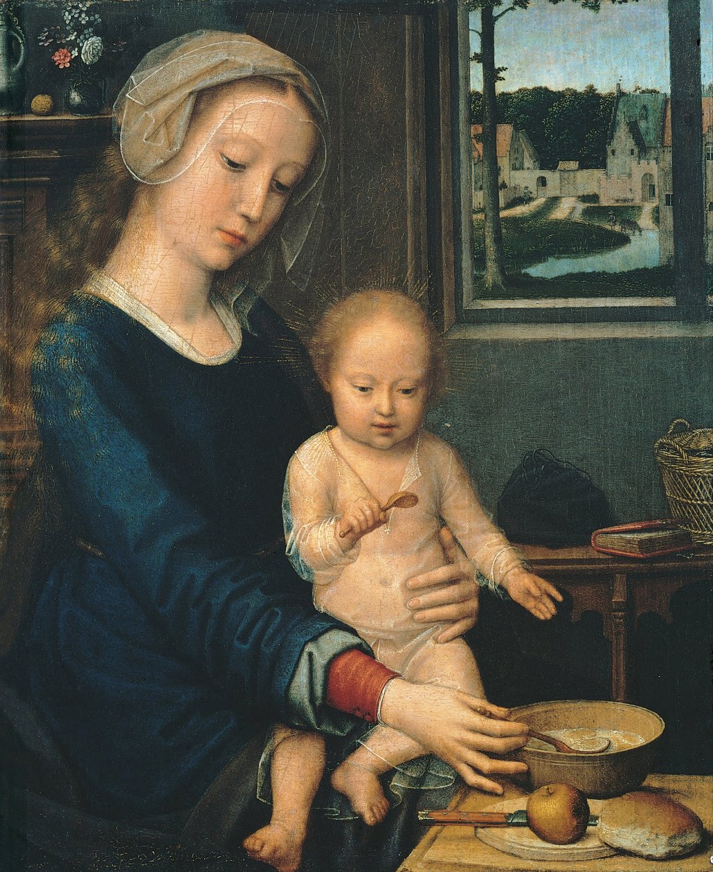 Madonna z Dzieciątkiem z Zupą Mleczną, 1510-1515 autorstwa Gerard David