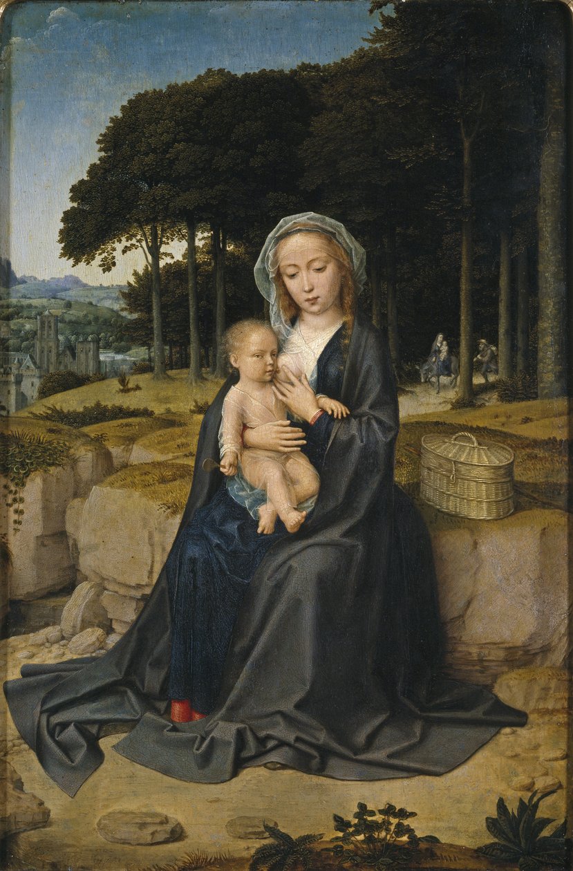 Odpocznij w ucieczce do Egiptu, ok. 1515 autorstwa Gerard David
