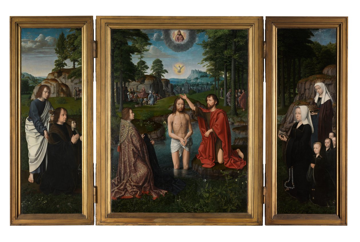 Chrzest Chrystusa, ok. 1502-08 (olej na desce) autorstwa Gerard David