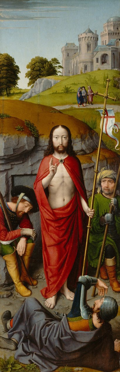 Zmartwychwstanie z pielgrzymami z Emaus, ok. 1510 (olej na desce dębowej) autorstwa Gerard David