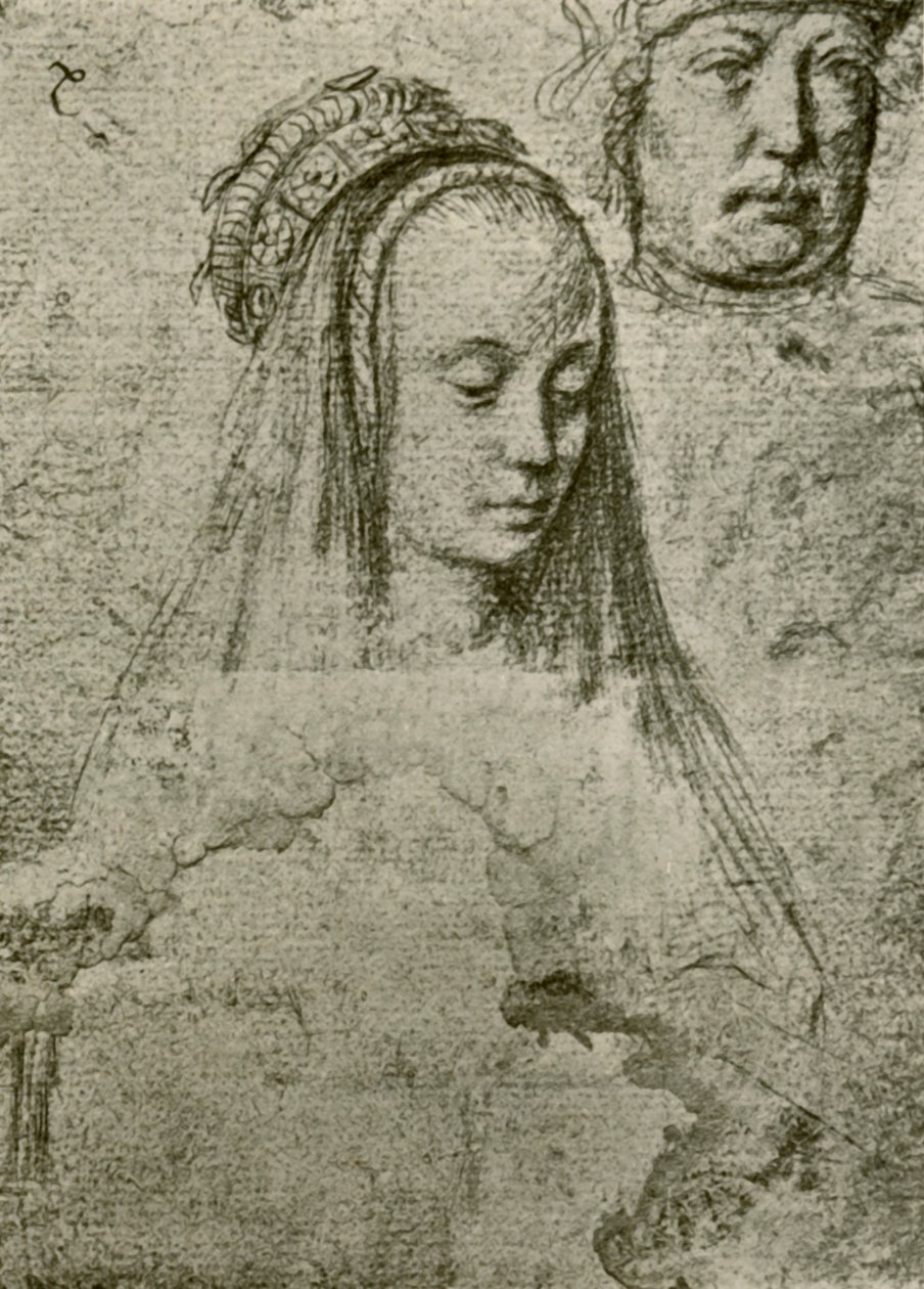Młoda kobieta w nakryciu głowy, 1497-1498, 1908. autorstwa Gerard David