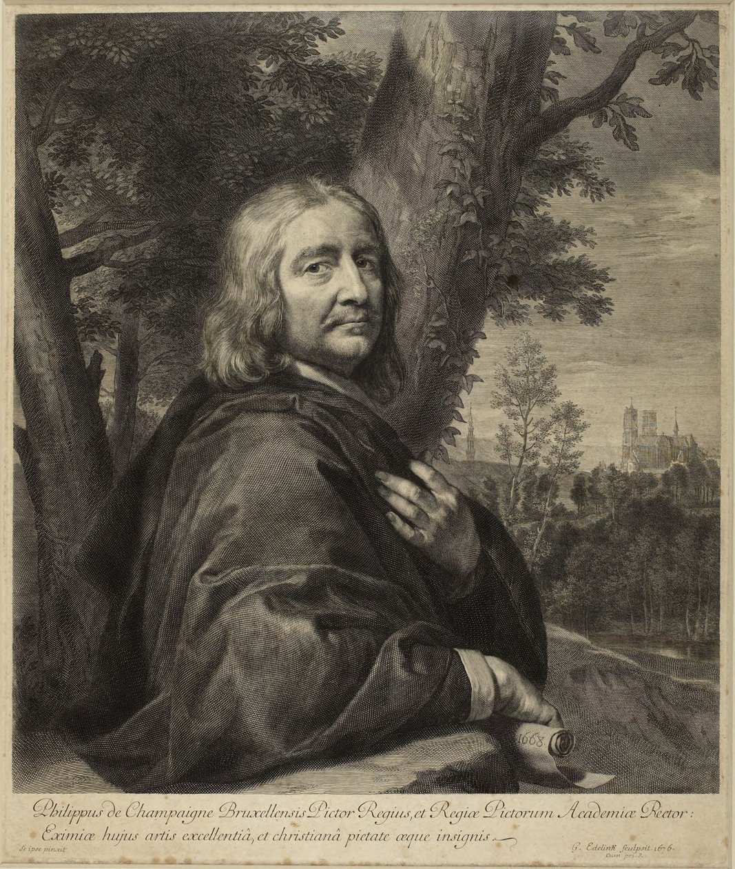 Philippe de Champaigne (Robert-Dumesnil VII, 239, nr 164, stan I) autorstwa Gérard Edelinck