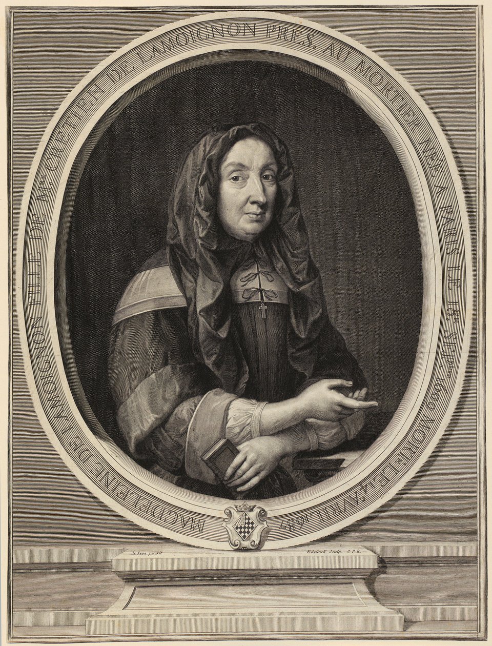 Portret Madeleine de Lamoignon autorstwa Gérard Edelinck
