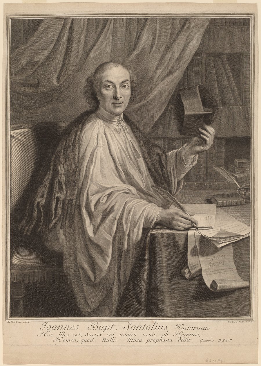 Jean-Baptiste Santeuil autorstwa Gerard Edelinck after Chevalier Dumee