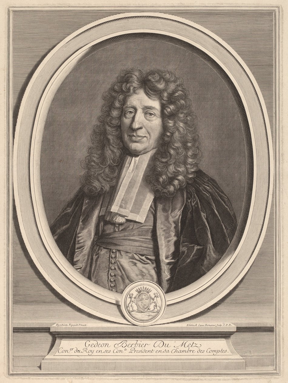 Gedeon Berbier-Du Metz autorstwa Gerard Edelinck after Hyacinthe Rigaud