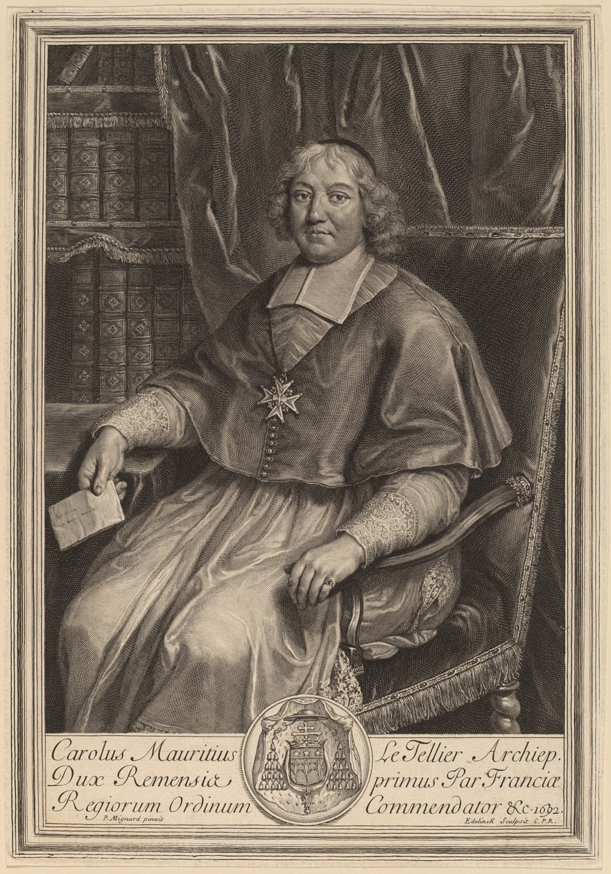 Charles Maurice Le Tellier autorstwa Gerard Edelinck after Pierre Mignard I