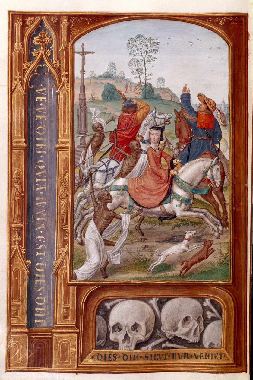 Dodaj 35313 fol.158v Szkielety atakują drużynę myśliwską, z 