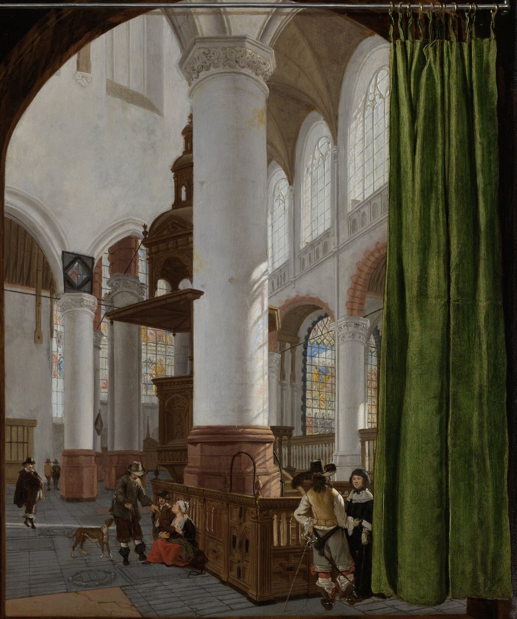 Wnętrze starego kościoła w Delft, 1654 autorstwa Gerard Houckgeest
