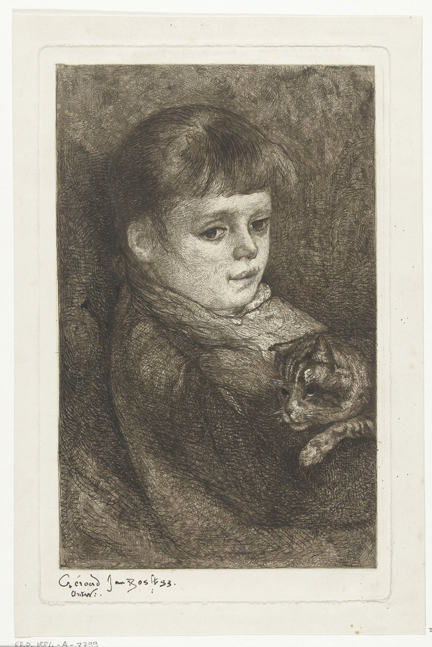Portret Eleonory Bos z kotem autorstwa Gerard Jan Bos (signed by artist)