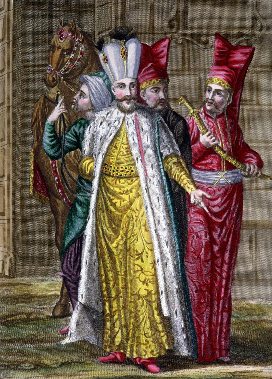 Uroczysty strój sułtana autorstwa Gerard Jean Baptiste Scotin