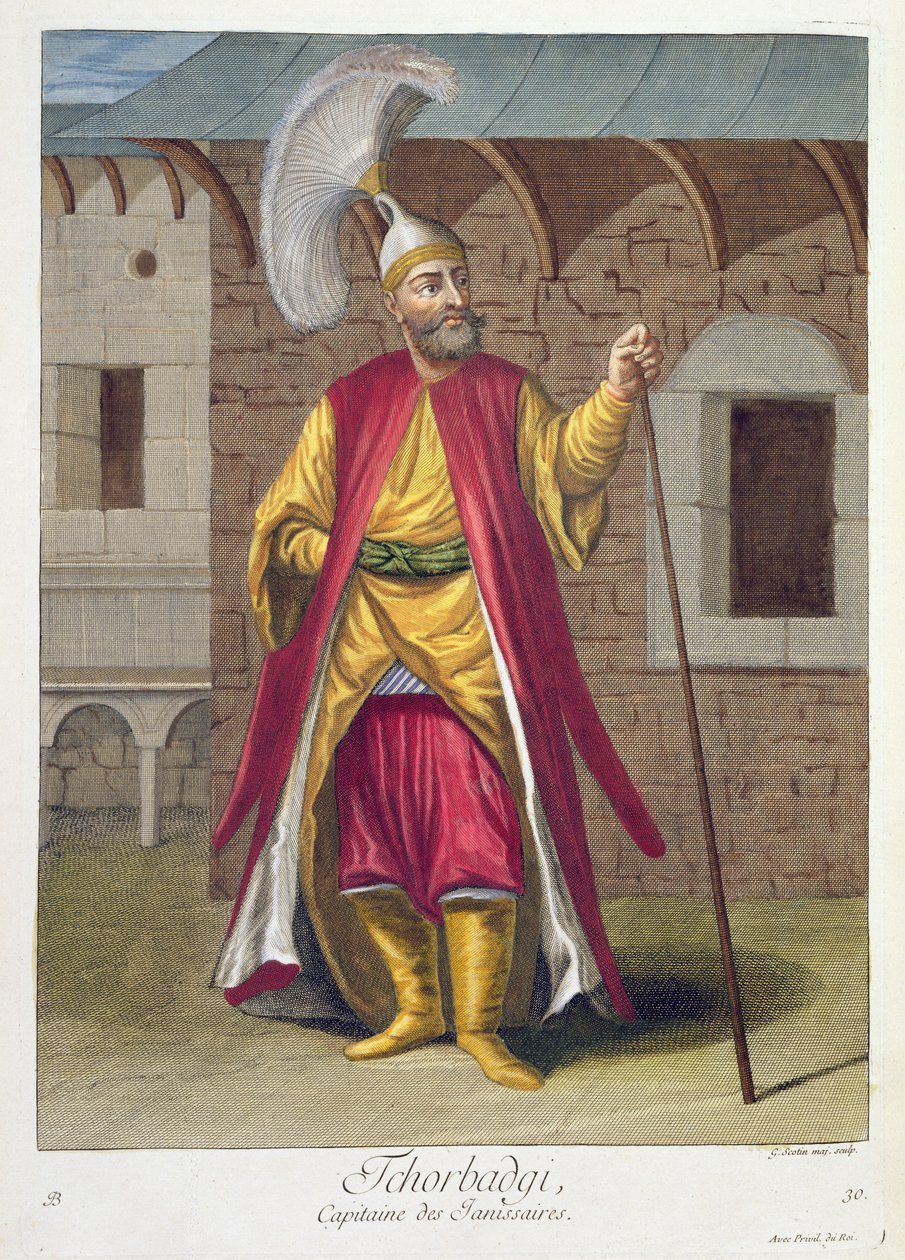 Tchorbadji, kapitan janczarów, XVIII wiek autorstwa Gerard Jean Baptiste Scotin