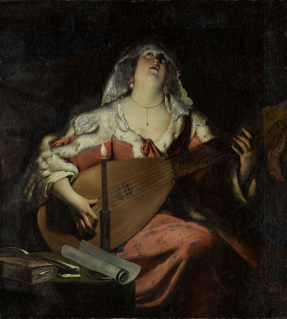 Lutniarz, ok. 1620 (olej na płótnie) autorstwa Gerard Seghers
