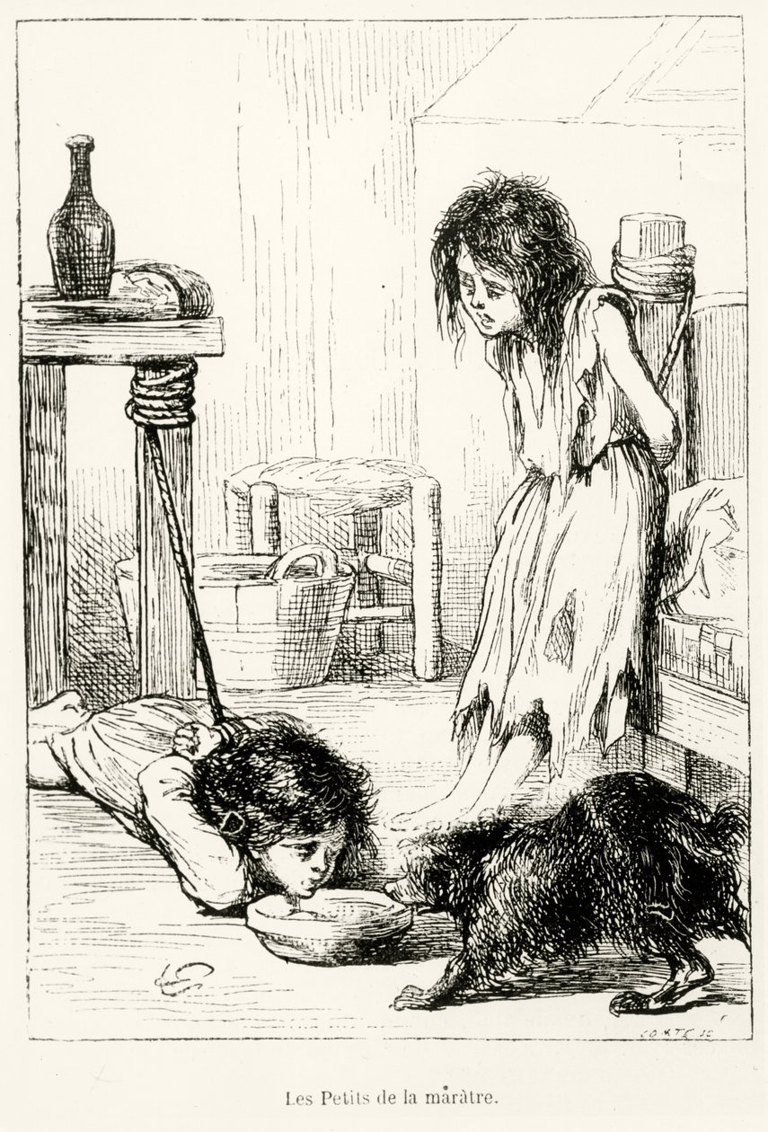 Żałosne dzieci, ilustracja z "L"Annee Illustree", 1868 autorstwa Gerard Seguin