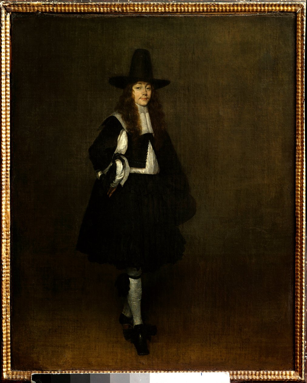 Portret mężczyzny w czerni Obraz Gerarda Ter Borcha (1617-1681) XVII-wieczne słońce. 0,67x0,53 m Paryż, musee du Louvre - Portret mężczyzny w czerni. Obraz Gerarda Ter Borcha (1617-1681) autorstwa Gerard ter Borch