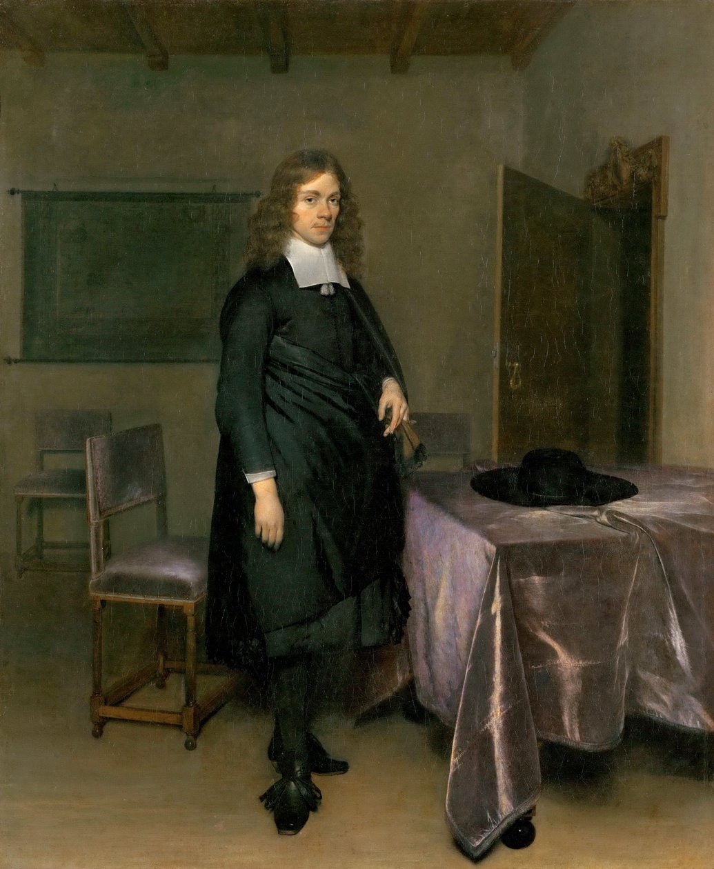 Portret mężczyzny autorstwa Gerarda Ter Borcha (Terburg), młodszego (1617-1681), - Olej na płótnie - Tiroler Landesmuseum Ferdinandeum, Innsbruck autorstwa Gerard Terborch