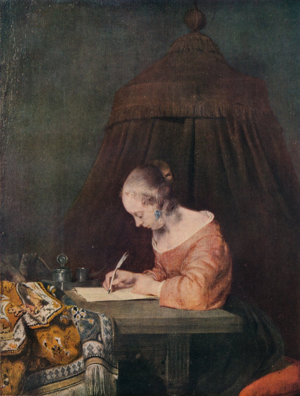 Kobieta pisząca list, c1655, 1938 autorstwa Gerard Terborch II