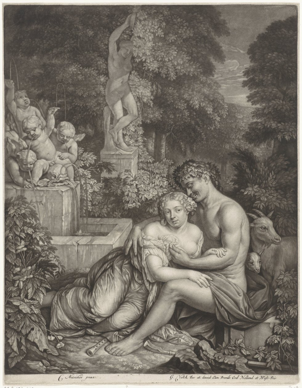 Vertumnus en Pomona autorstwa Gerard Valck