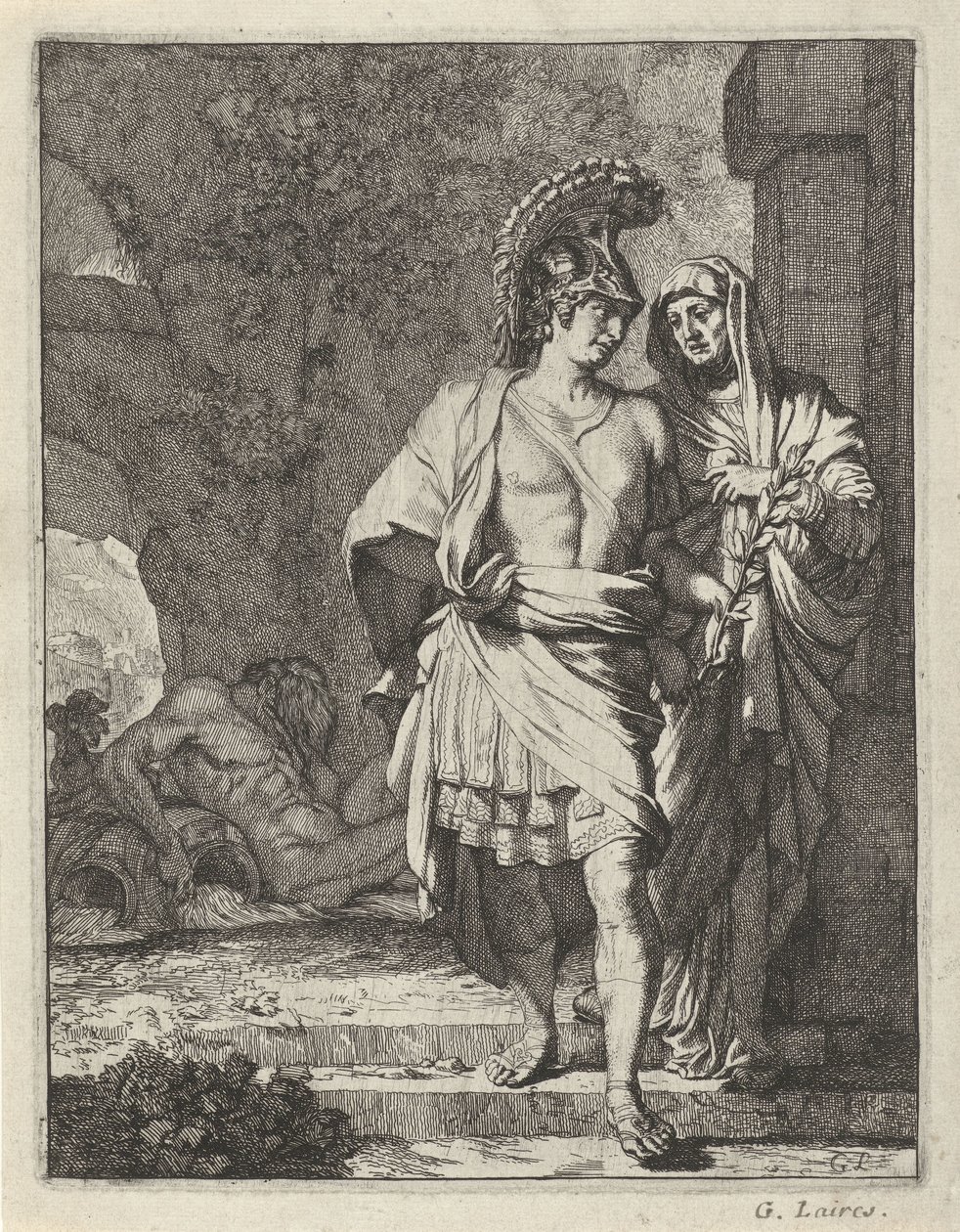 Aeneas en de Sibille van Cumae autorstwa Gerard de Lairesse