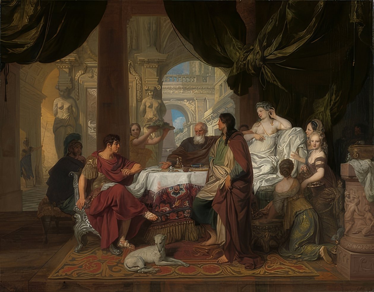 Uczta Kleopatry. Około 1675-80 autorstwa Gerard de Lairesse