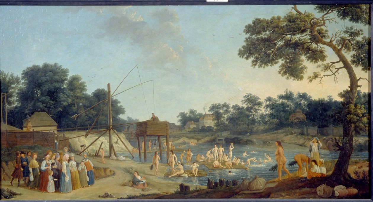 Widok łaźni Serebryanicheskaya w Moskwie, olej na płótnie, Gerard de la Barthe - Państwowe Muzeum Rosyjskie, Sankt Petersburg autorstwa Gerard de la Barthe