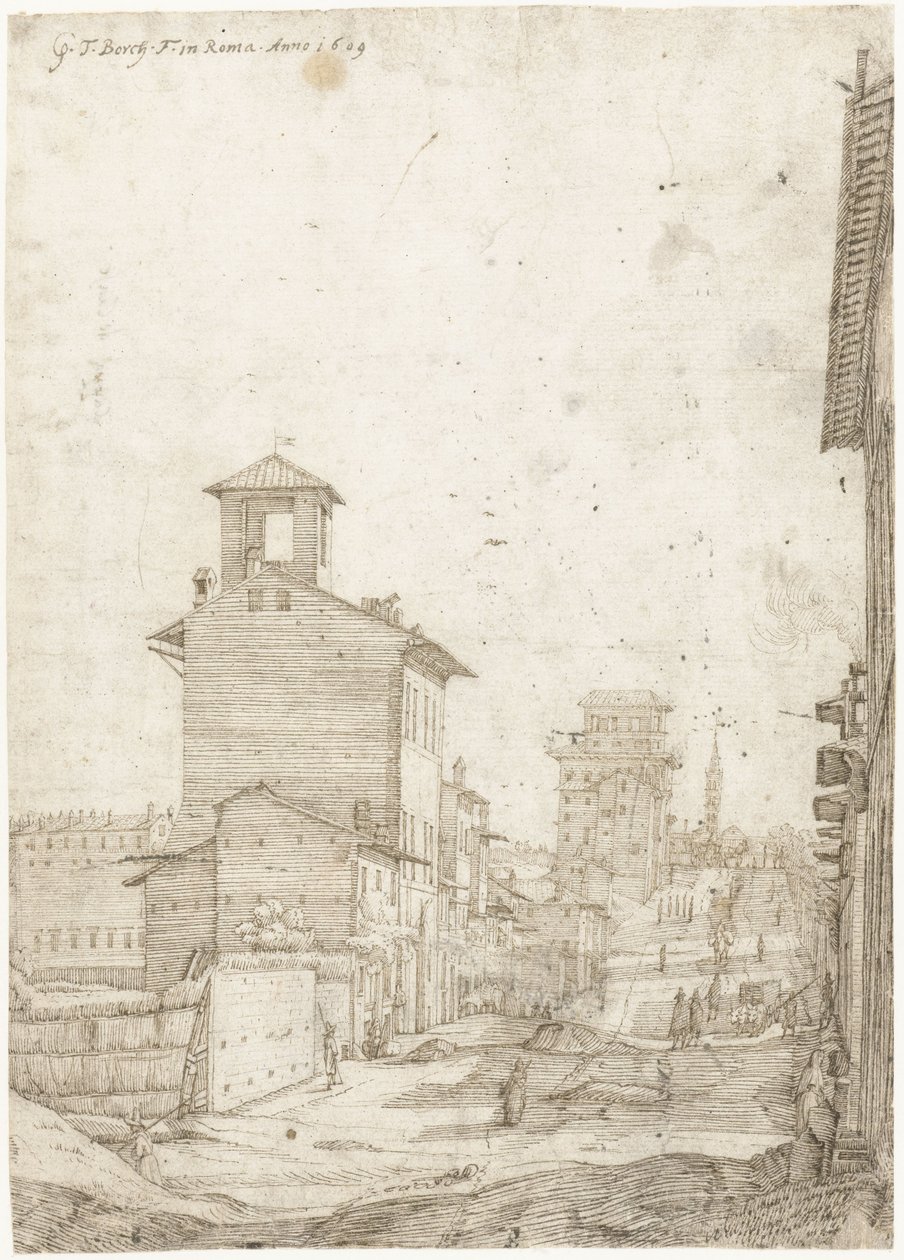 Widok z Via Panisperna do Santa Maria Maggiore w Rzymie autorstwa Gerard ter Borch