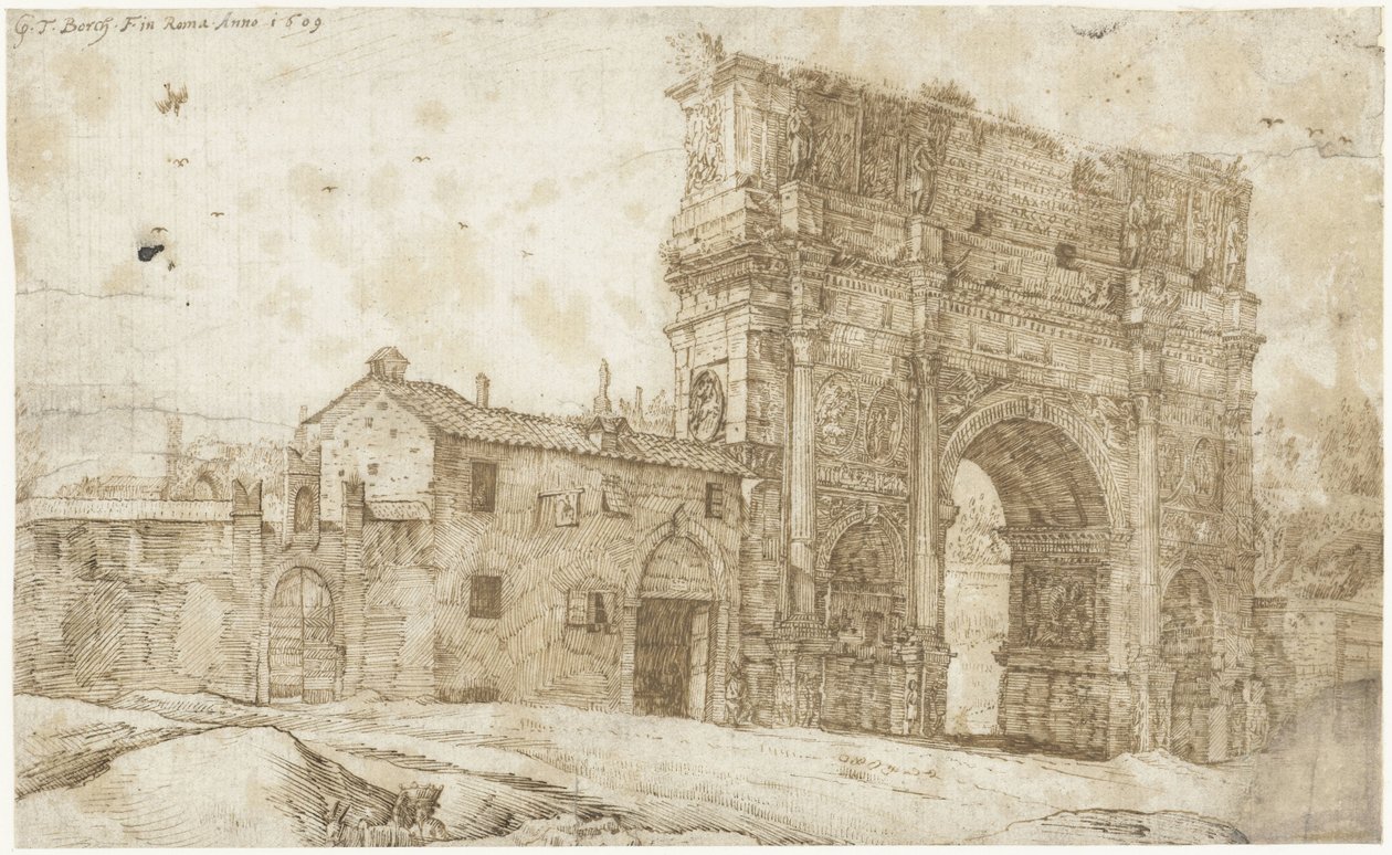 Północna strona Łuku Konstantyna, Rzym autorstwa Gerard ter Borch