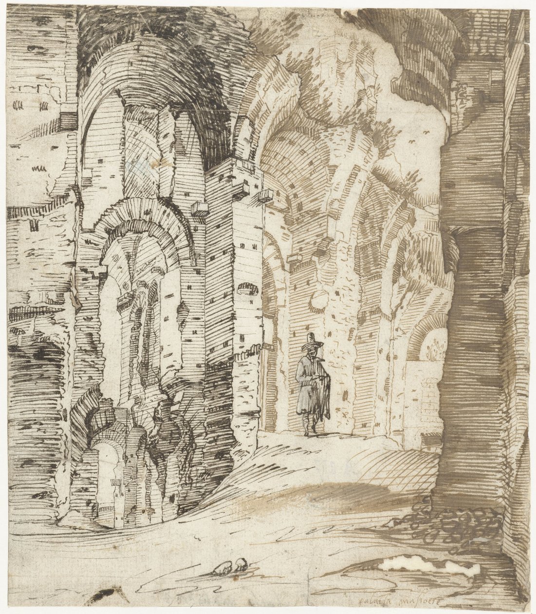 Ruiny podbudów pałacowych Septymiusza Sewera, Rzym autorstwa Gerard ter Borch