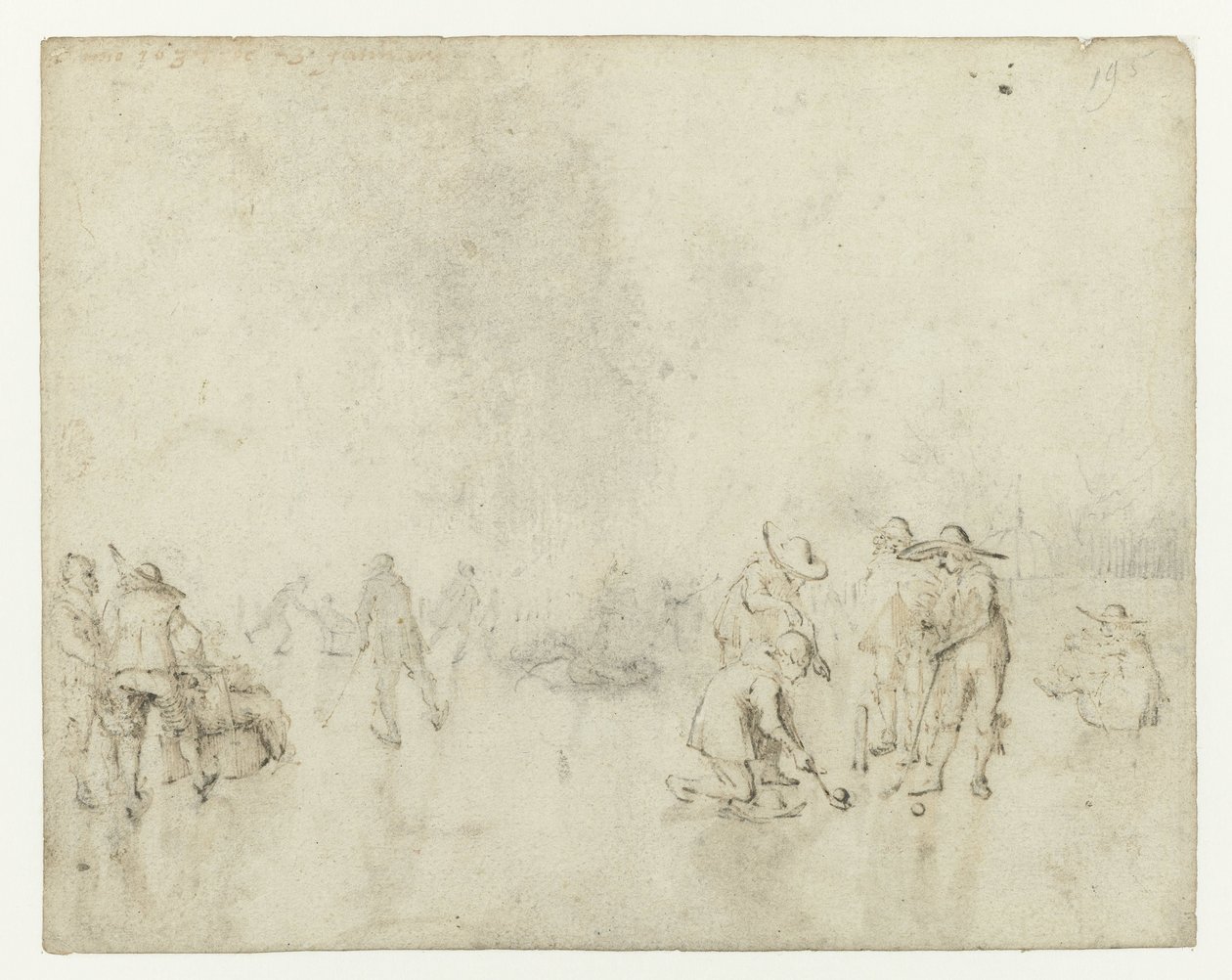 Lodowa twarz z graczami w kolbie autorstwa Gerard ter Borch (II)
