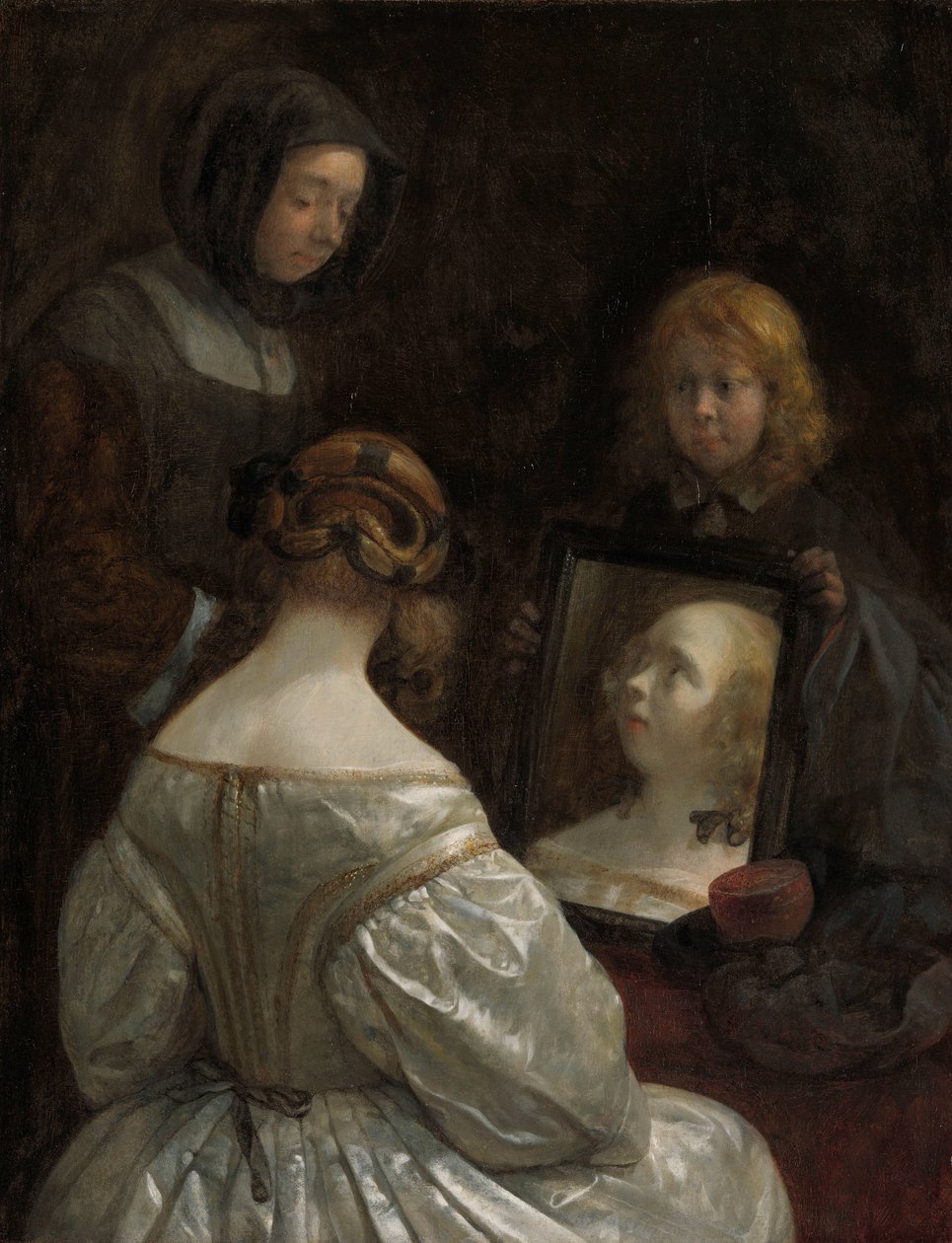 Kobieta w lustrze autorstwa Gerard ter Borch (II)