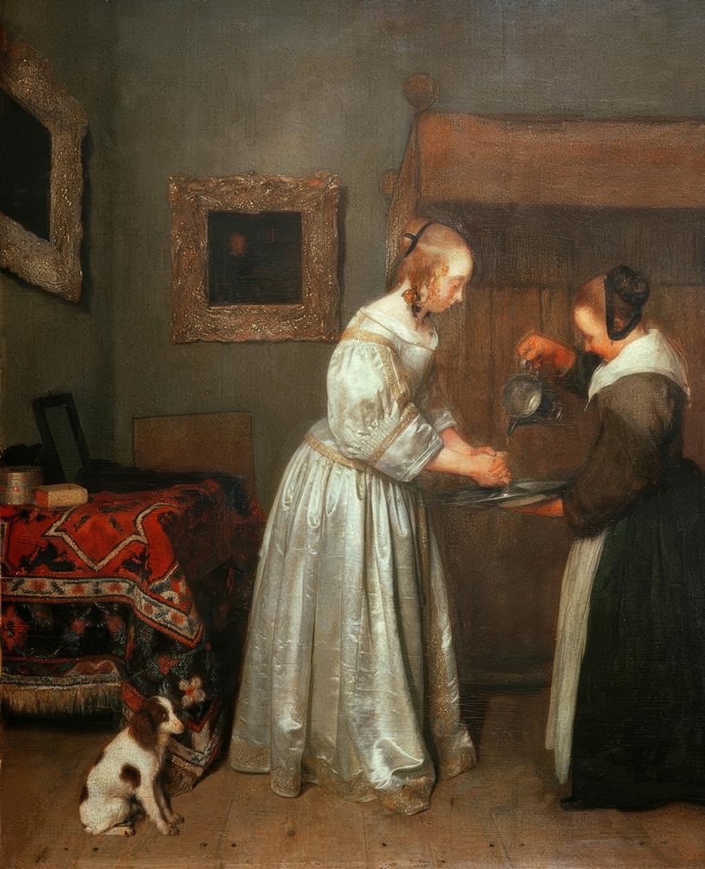 Pani myjąca ręce autorstwa Gerard ter Borch