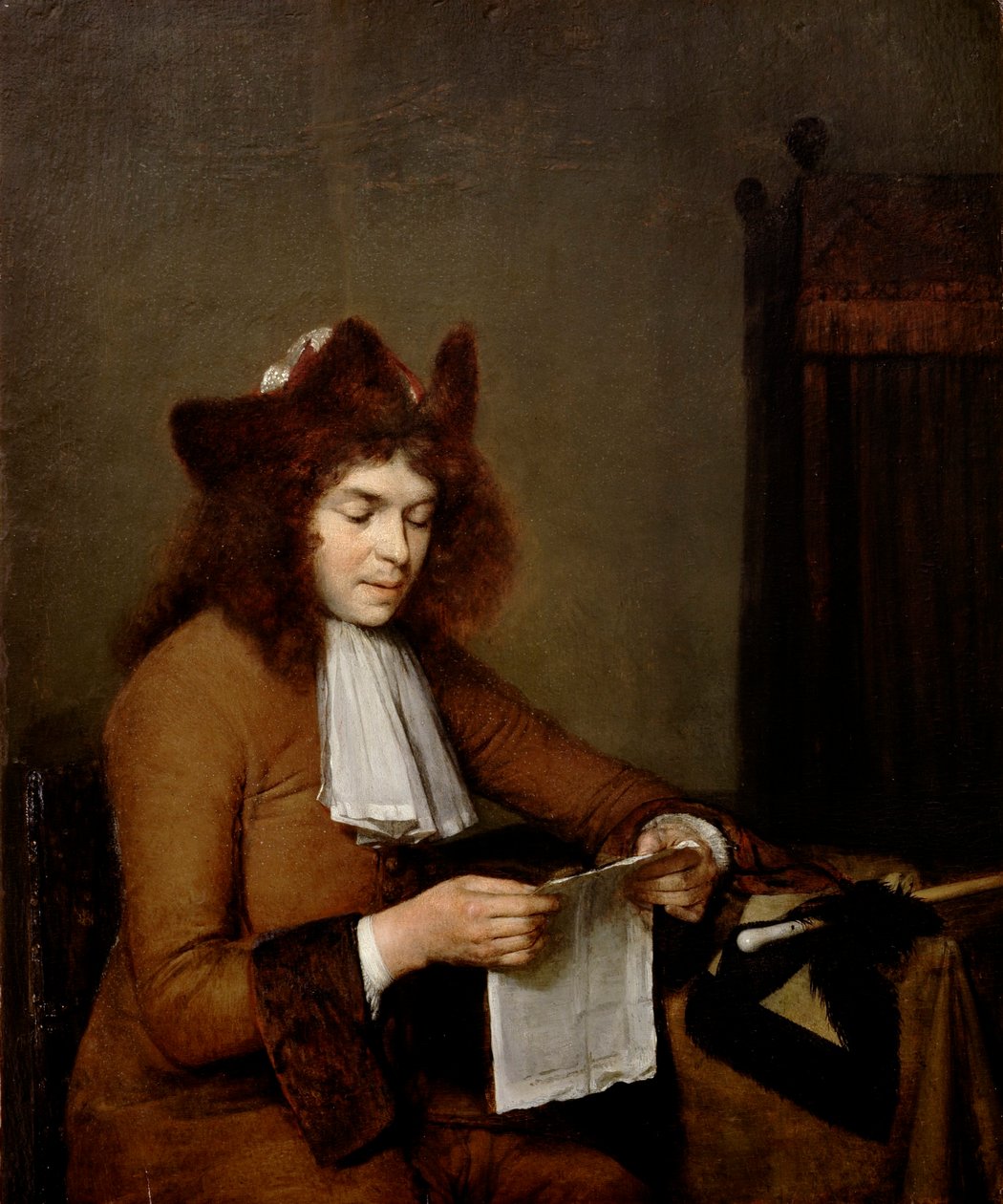 Młody mężczyzna czytający autorstwa Gerard ter Borch