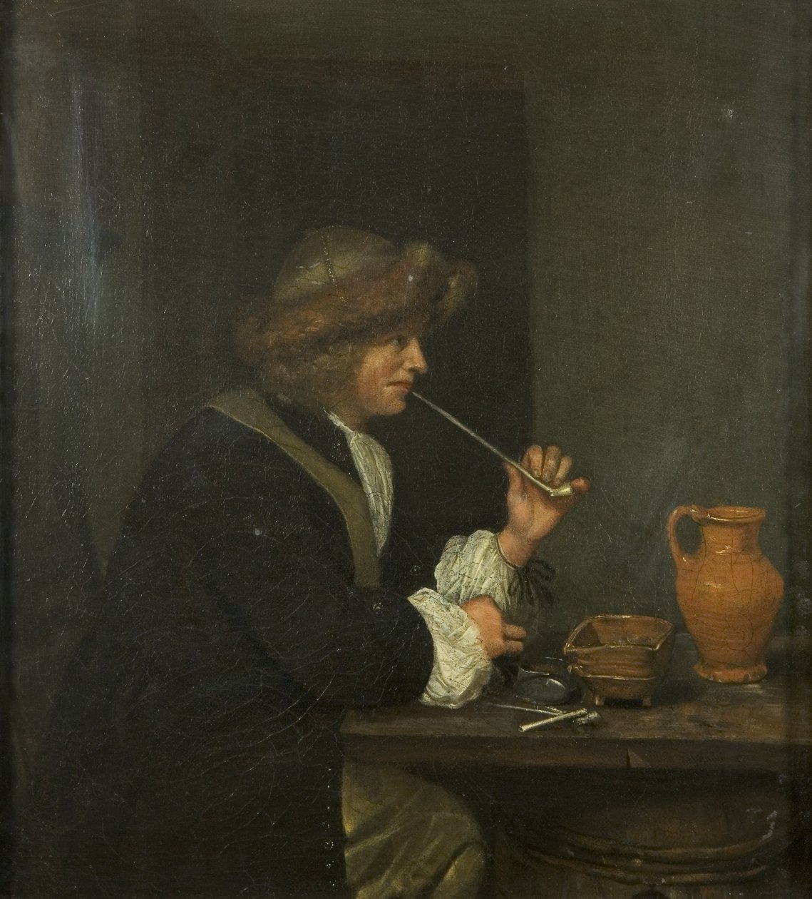 Mężczyzna palący autorstwa Gerard ter Borch