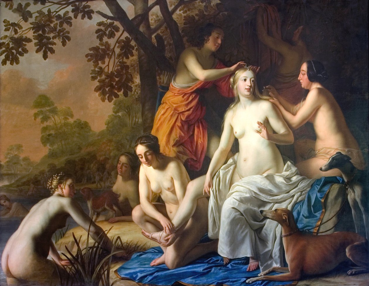 Diana ze swoimi Nimfami autorstwa Gerard van Honthorst