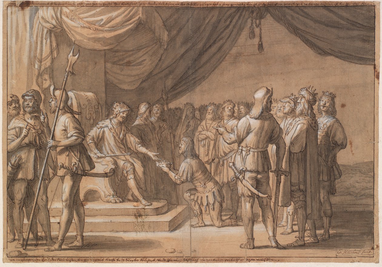 Frode Fredegod jest okrzyknięty przez wielu królów autorstwa Gerard van Honthorst